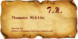 Thomasz Miklós névjegykártya