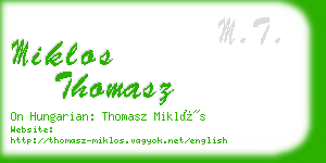 miklos thomasz business card